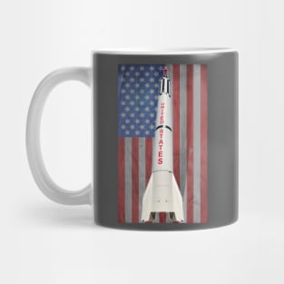 American Flag Space Rocket NASA Mug